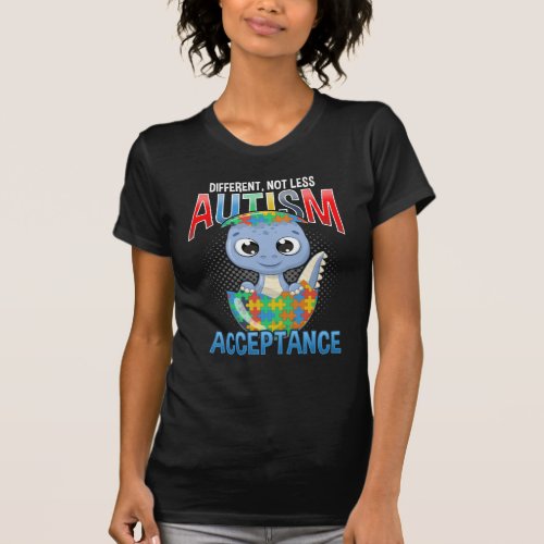 Autism Awareness Puzzle Cute Dino Autistic Kid T_Shirt