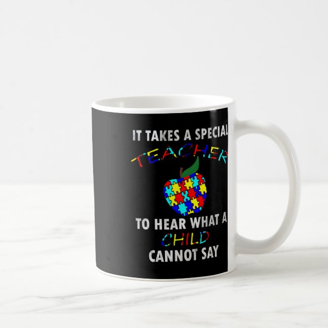 Autism Awareness Puzzle Design Support Special Ed  Coffee Mug (Right)