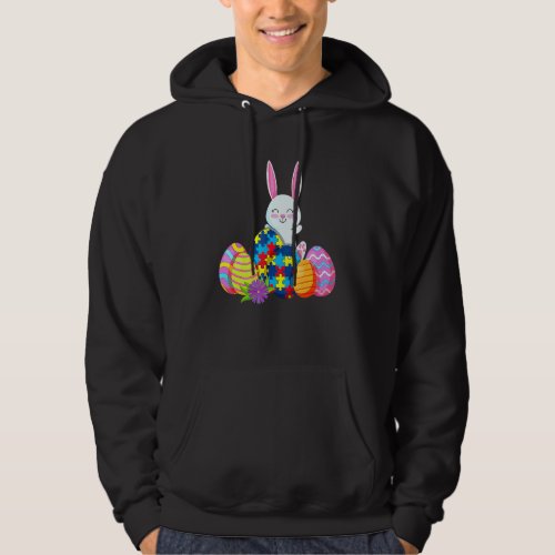Autism Awareness Puzzle  Easter Bunny Eggs Funny 1 Hoodie