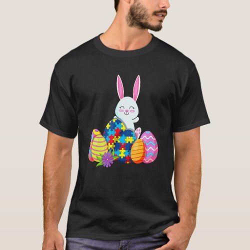 Autism Awareness Puzzle  Easter Bunny Eggs Funny 1 T_Shirt