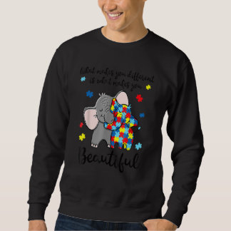 Autism Awareness Puzzle Elephant Mom Son Daughter  Sweatshirt