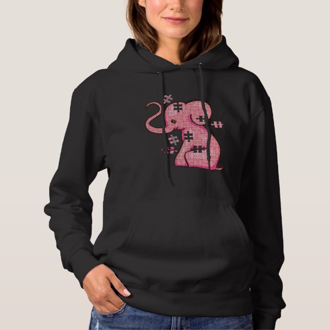 Autism Awareness Puzzle Elephant  Perfect Hoodie (Front)