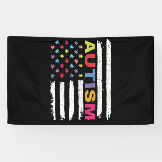 AUTISM AWARENESS PUZZLE FLAG BANNER