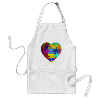 Autism Awareness Puzzle Heart Adult Apron