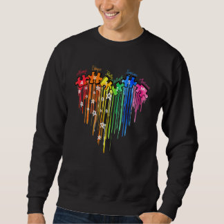 Autism Awareness Puzzle Heart Love Unique Intellig Sweatshirt