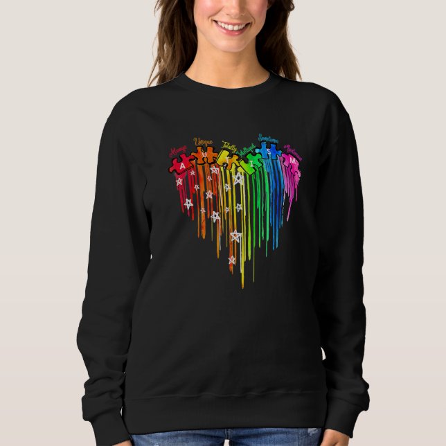 Autism Awareness Puzzle Heart Love Unique Intellig Sweatshirt (Front)