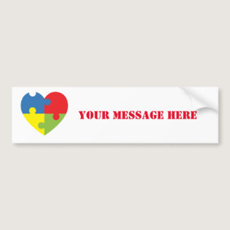 Autism Awareness Puzzle Heart Personalized   Bumpe Bumper Sticker