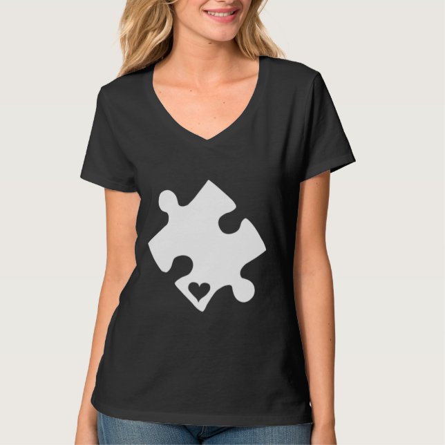Autism Awareness Puzzle Heart Piece  T T-Shirt (Front)