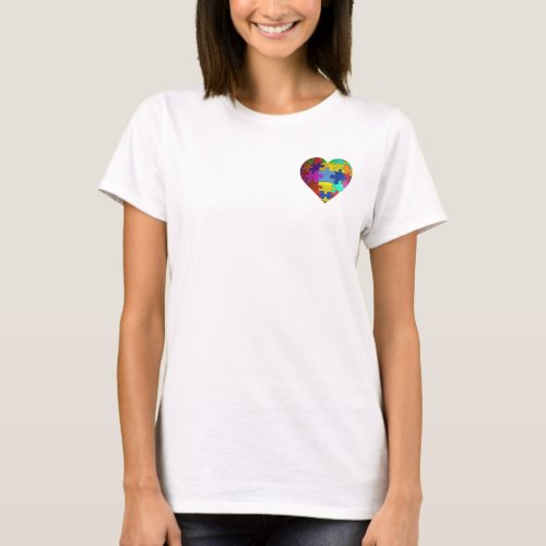 Autism Awareness Puzzle Heart Pocket Graphic T_Shirt