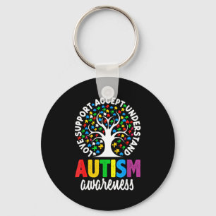 Autism Awareness Puzzle Heart Suprt Men Women  Keychain