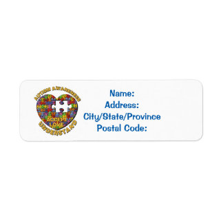 Autism Awareness Puzzle Heart White Labels