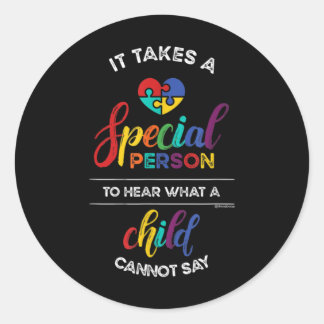 Autism Awareness Puzzle It Takes a Special Person Classic Round Sticker