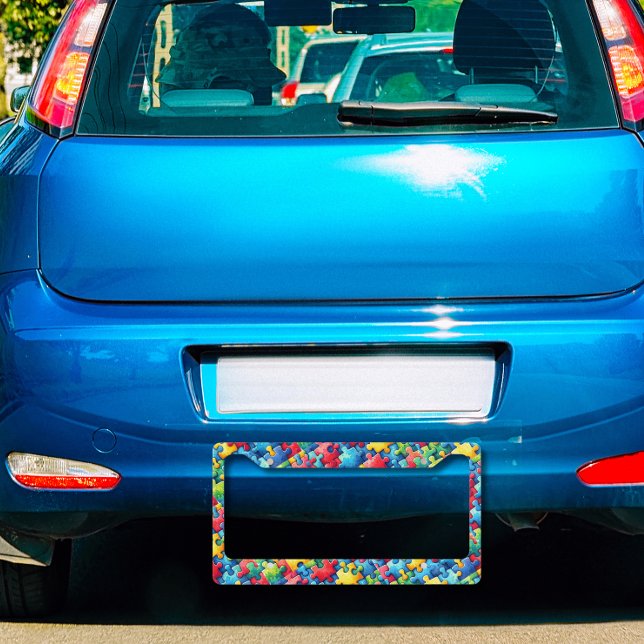 Autism Awareness Puzzle License Plate Frame (Creator Uploaded)