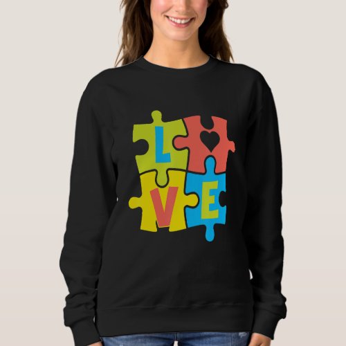Autism Awareness Puzzle Love Heart Autistic 1 Sweatshirt