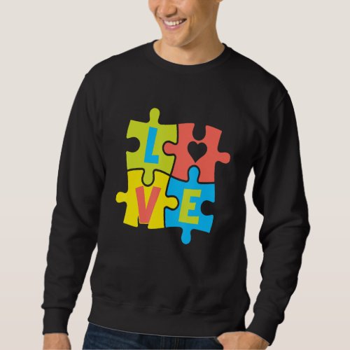 Autism Awareness Puzzle Love Heart Autistic 1 Sweatshirt