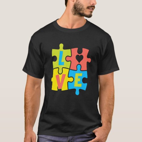 Autism Awareness Puzzle Love Heart Autistic 1 T_Shirt