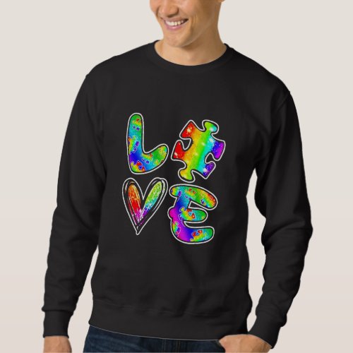 Autism Awareness Puzzle Love Heart Autistic Sweatshirt