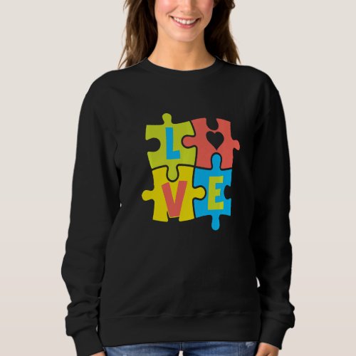Autism Awareness Puzzle Love Heart Autistic   Sweatshirt