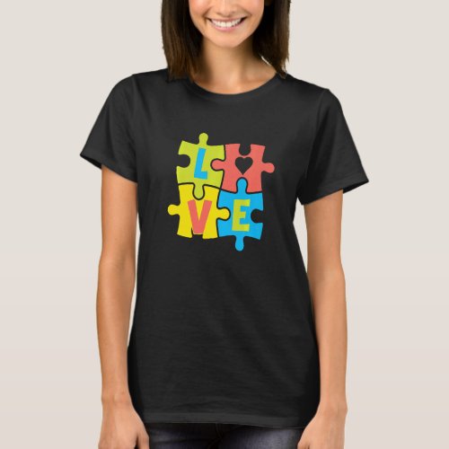 Autism Awareness Puzzle Love Heart Autistic   T_Shirt