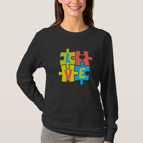 Autism Awareness Puzzle Love Heart Autistic   T_Shirt