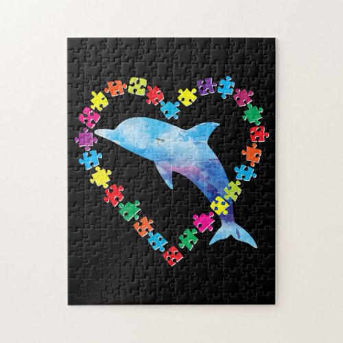 autism awareness puzzle love strong be dolphin mom
