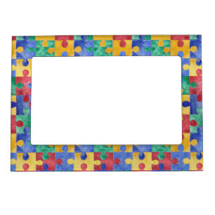 Autism Awareness puzzle magnetic frame