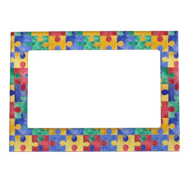 Autism Awareness puzzle magnetic frame (Front)