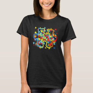 Autism Awareness Puzzle Paint Splatter Family Matc T-Shirt