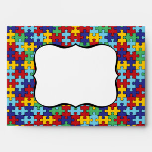 Autism Awareness Puzzle Pattern Envelope