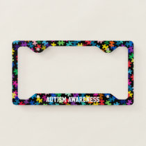 Autism Awareness Puzzle Pattern License Plate Frame