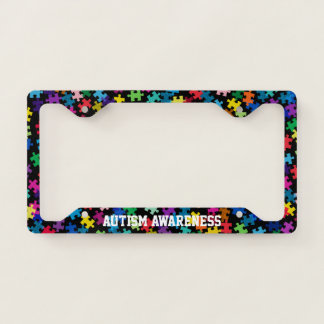 Autism Awareness Puzzle Pattern License Plate Frame