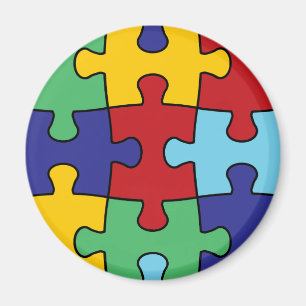 Autism Awareness Puzzle Pattern Magnet