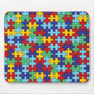 Autism Awareness Puzzle Pattern Mouse Pad