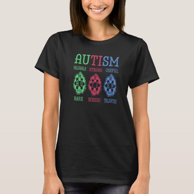 Autism Awareness Puzzle Periodic Table Elements Sc T-Shirt (Front)
