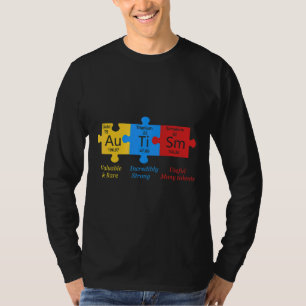 Autism Awareness Puzzle Periodic Table Elements T-Shirt
