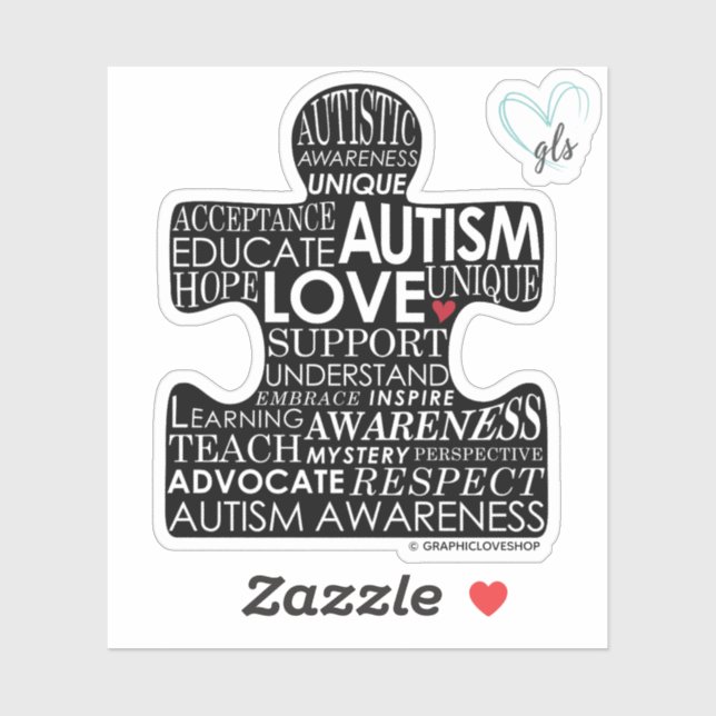 Autism Awareness Puzzle Piece © GraphicLoveShop Sticker (Sheet)