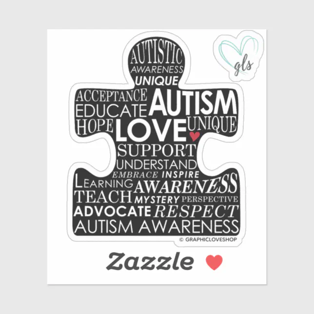 Autism Awareness Puzzle Piece © GraphicLoveShop Sticker | Zazzle