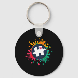 Autism Awareness Puzzle Piece Love Autistic Suppor Keychain