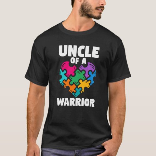 Autism Awareness Puzzle Piece Ribbon Uncle Of A Wa T-Shirt