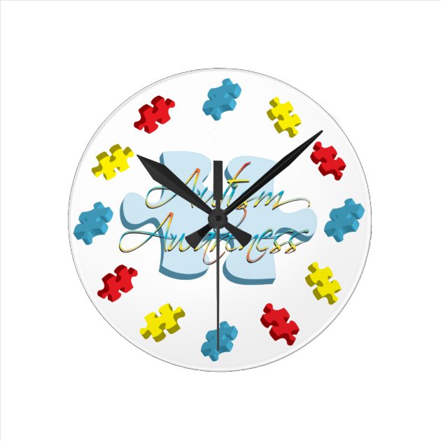 Autism Speaks Awareness Wall Clock Puzzle Pieces GREAT GIFT 