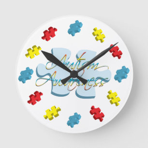 Autism Awareness Puzzle Piece Wall Clock