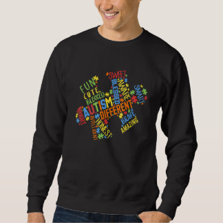 Autism Awareness   Puzzle Piece Words Autistic   Sweatshirt