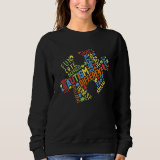 Autism Awareness   Puzzle Piece Words Autistic   Sweatshirt