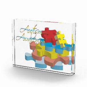 Autism Awareness Puzzle Pieces Acrylic Award