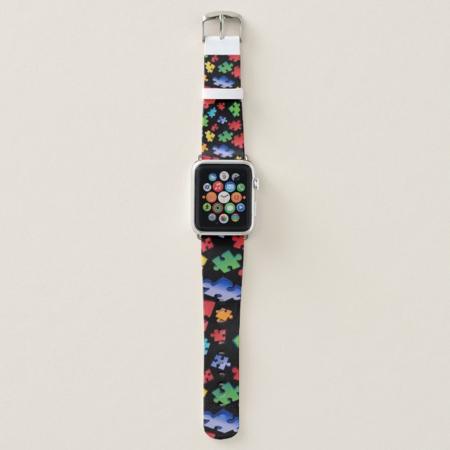 Autism Awareness Puzzle Pieces Apple Watch Band (Front)