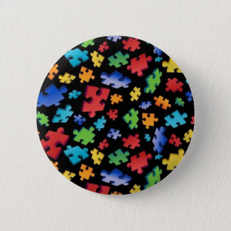 Autism Awareness Puzzle Pieces Button