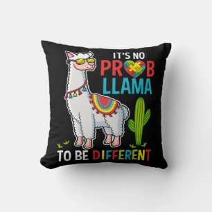 Autism Awareness Puzzle Pieces design features a l Throw Pillow