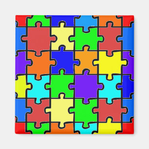 Autism Awareness Puzzle Pieces Magnet