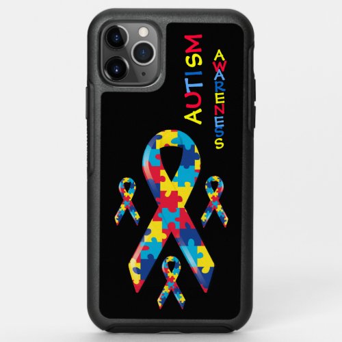 Autism Awareness Puzzle Pieces Pattern Ribbon OtterBox Symmetry iPhone 11 Pro Max Case