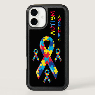 Autism Awareness Puzzle Pieces Pattern Ribbon iPhone 16 Mini Case